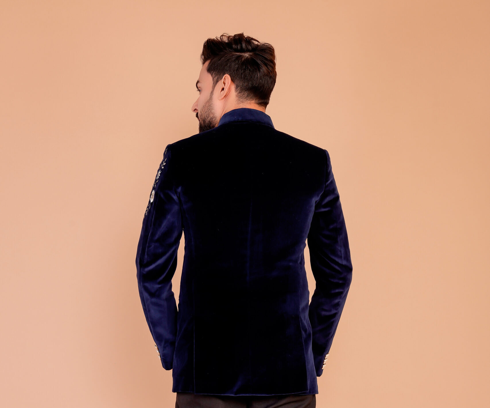 Regal Zari Velvet Bandhgala Suit - Image 4