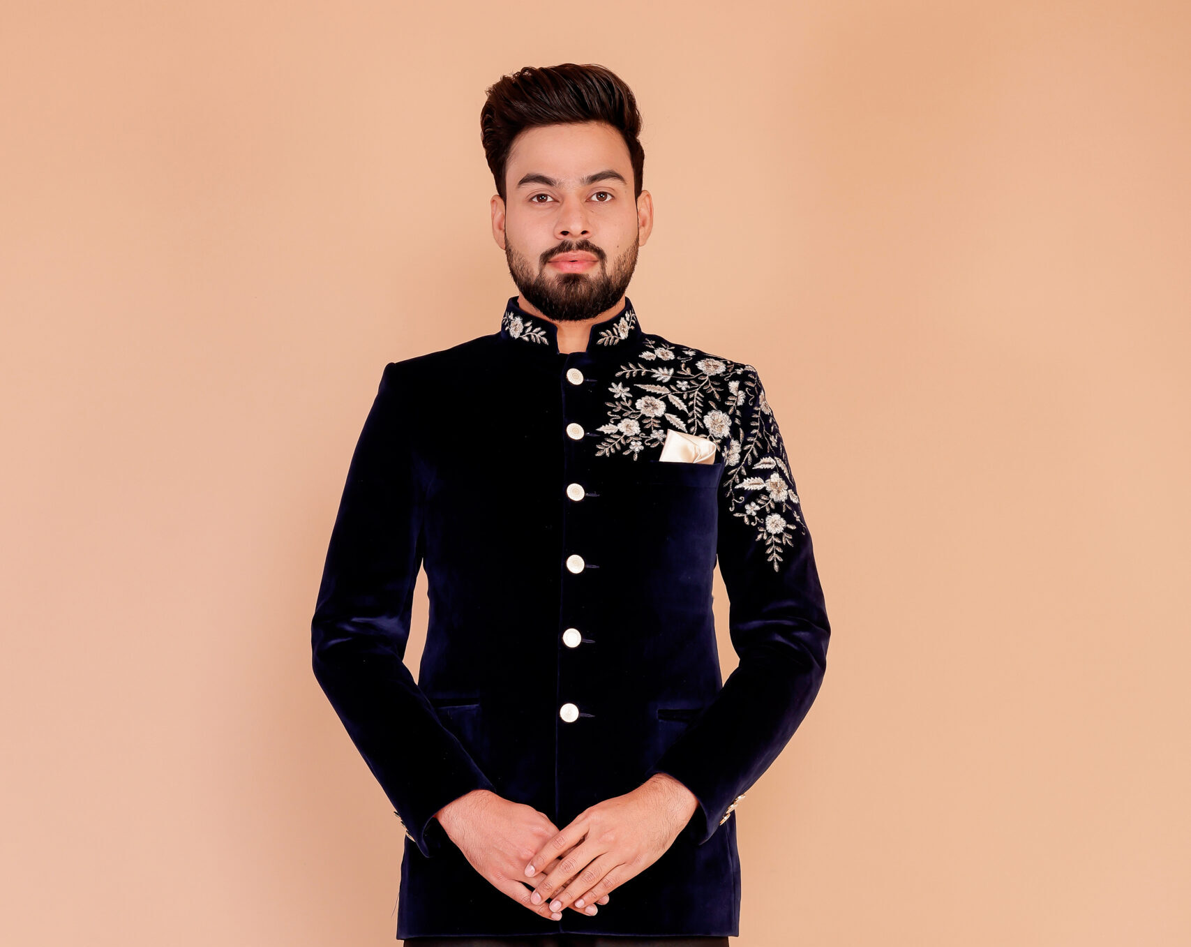 Regal Zari Velvet Bandhgala Suit