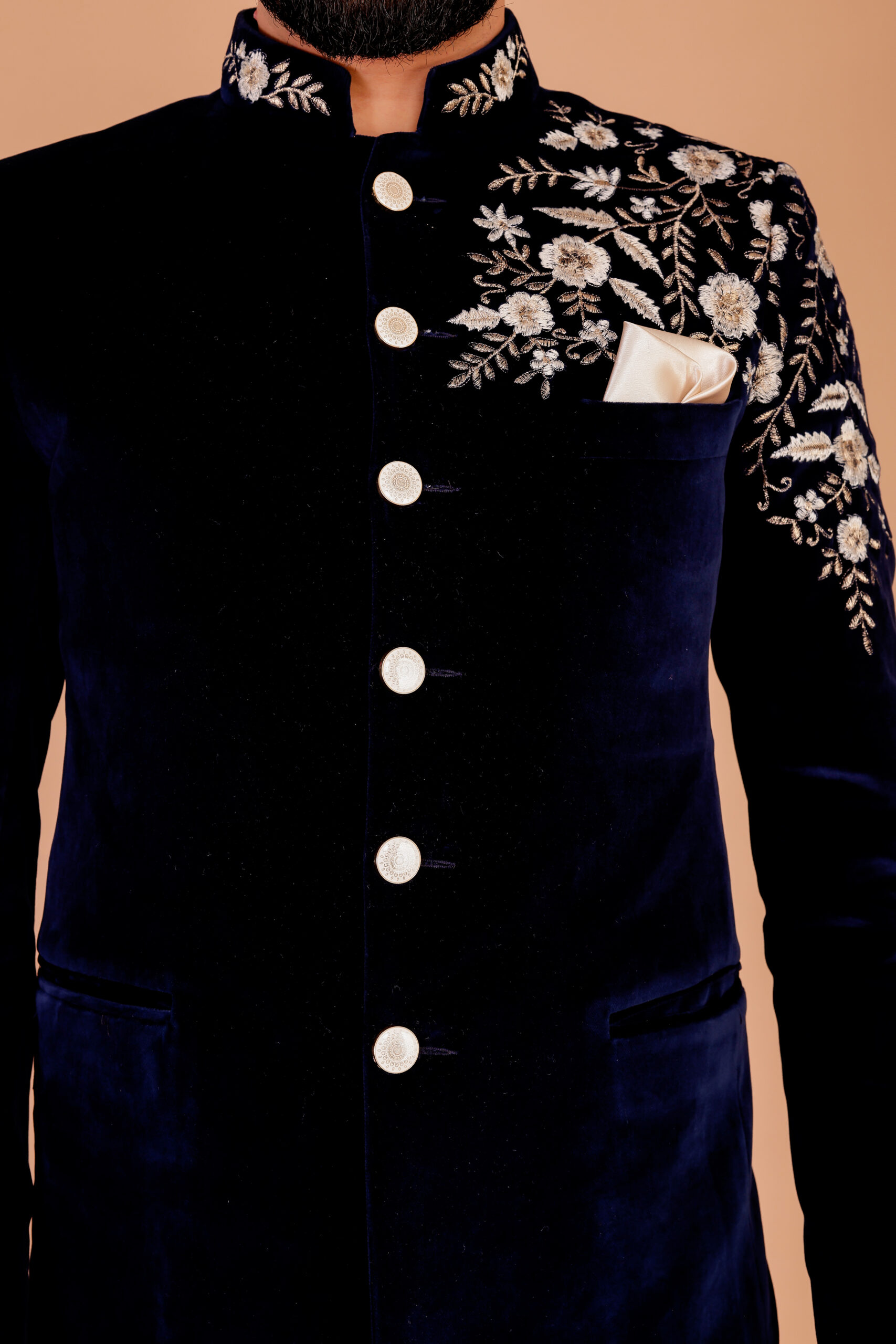 Regal Zari Velvet Bandhgala Suit - Image 2