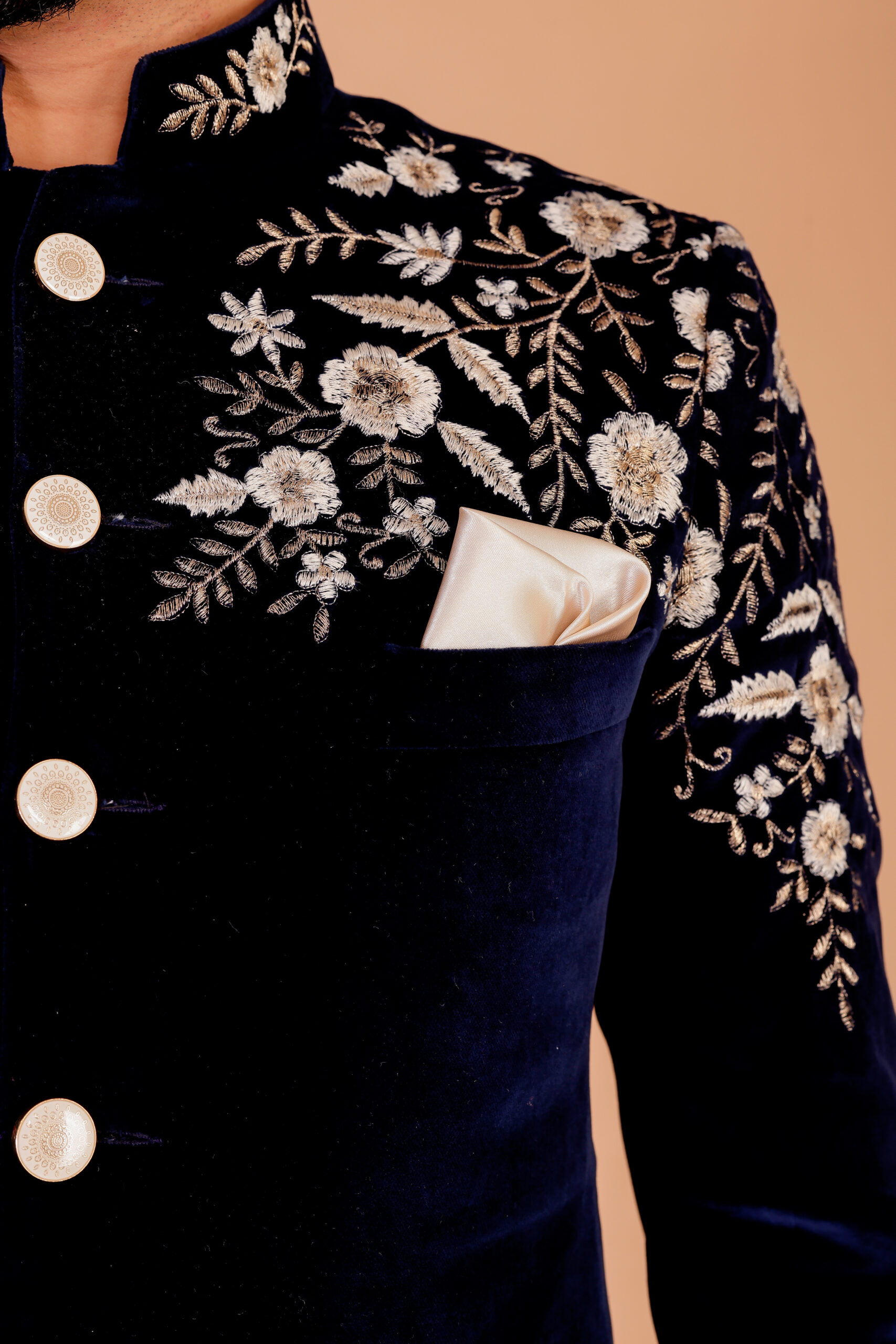 Regal Zari Velvet Bandhgala Suit - Image 5