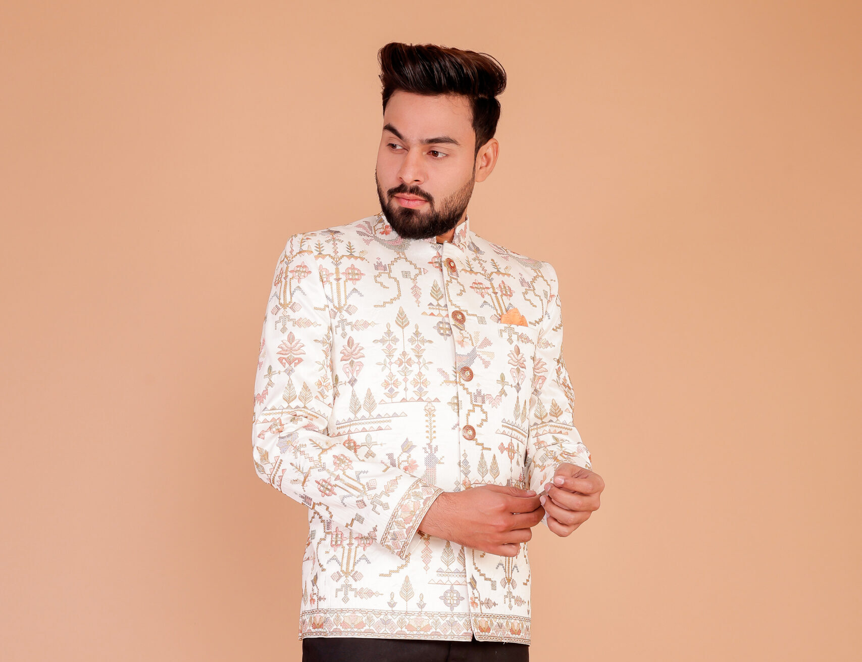 Full Embroidered Men's Suit – Premium Ethnic Wear - Image 6