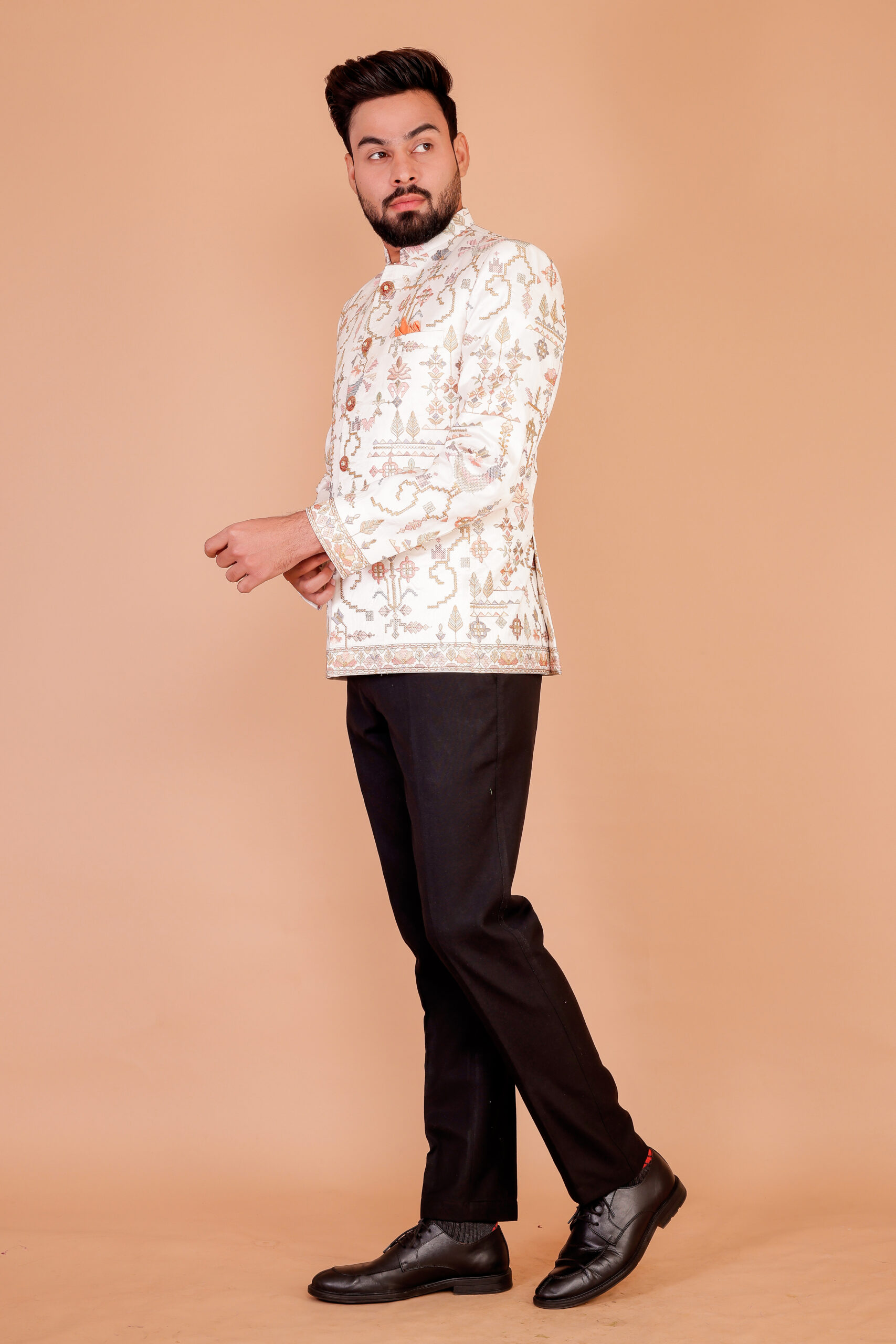 Full Embroidered Men's Suit – Premium Ethnic Wear - Image 3