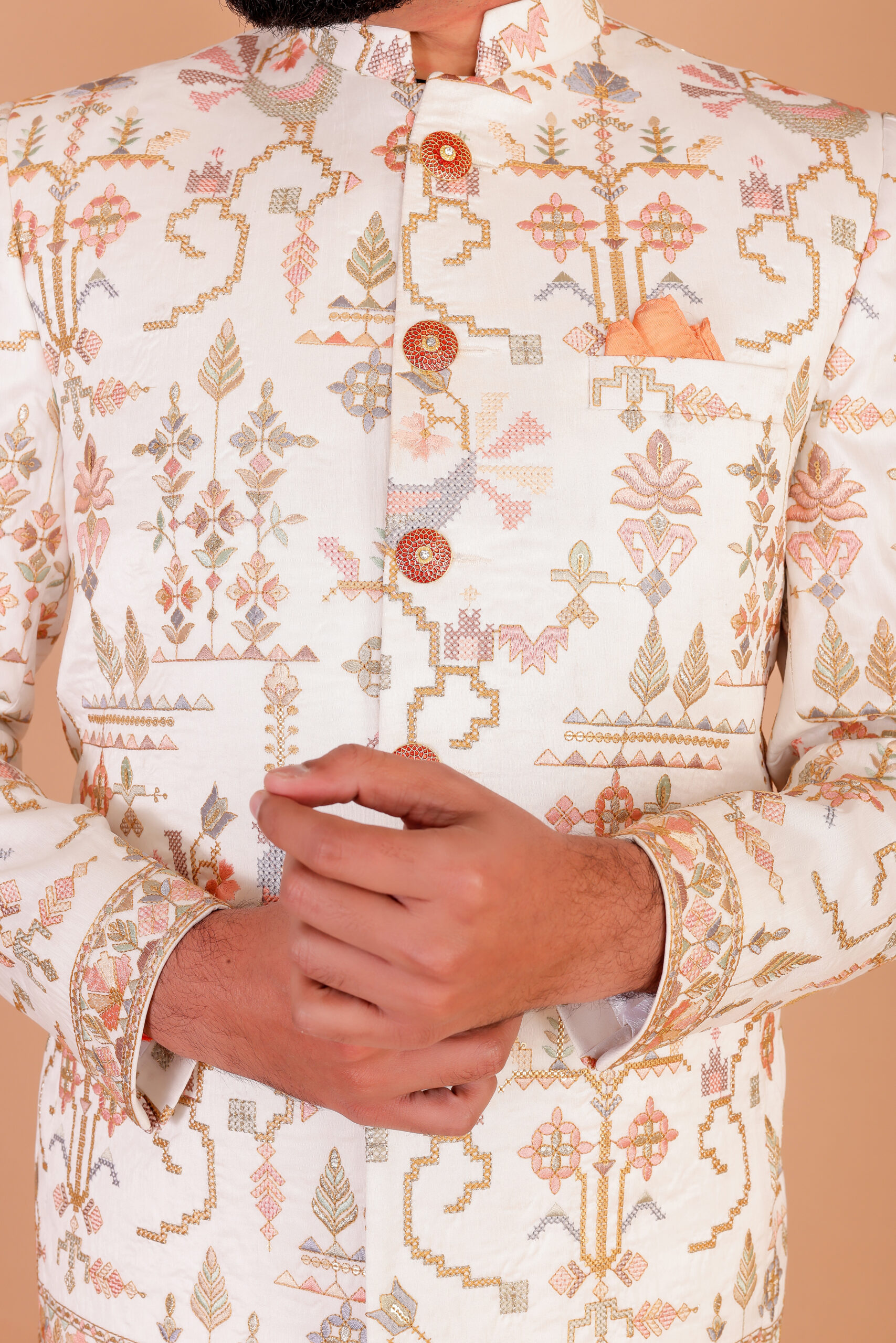 Full Embroidered Men's Suit – Premium Ethnic Wear - Image 2