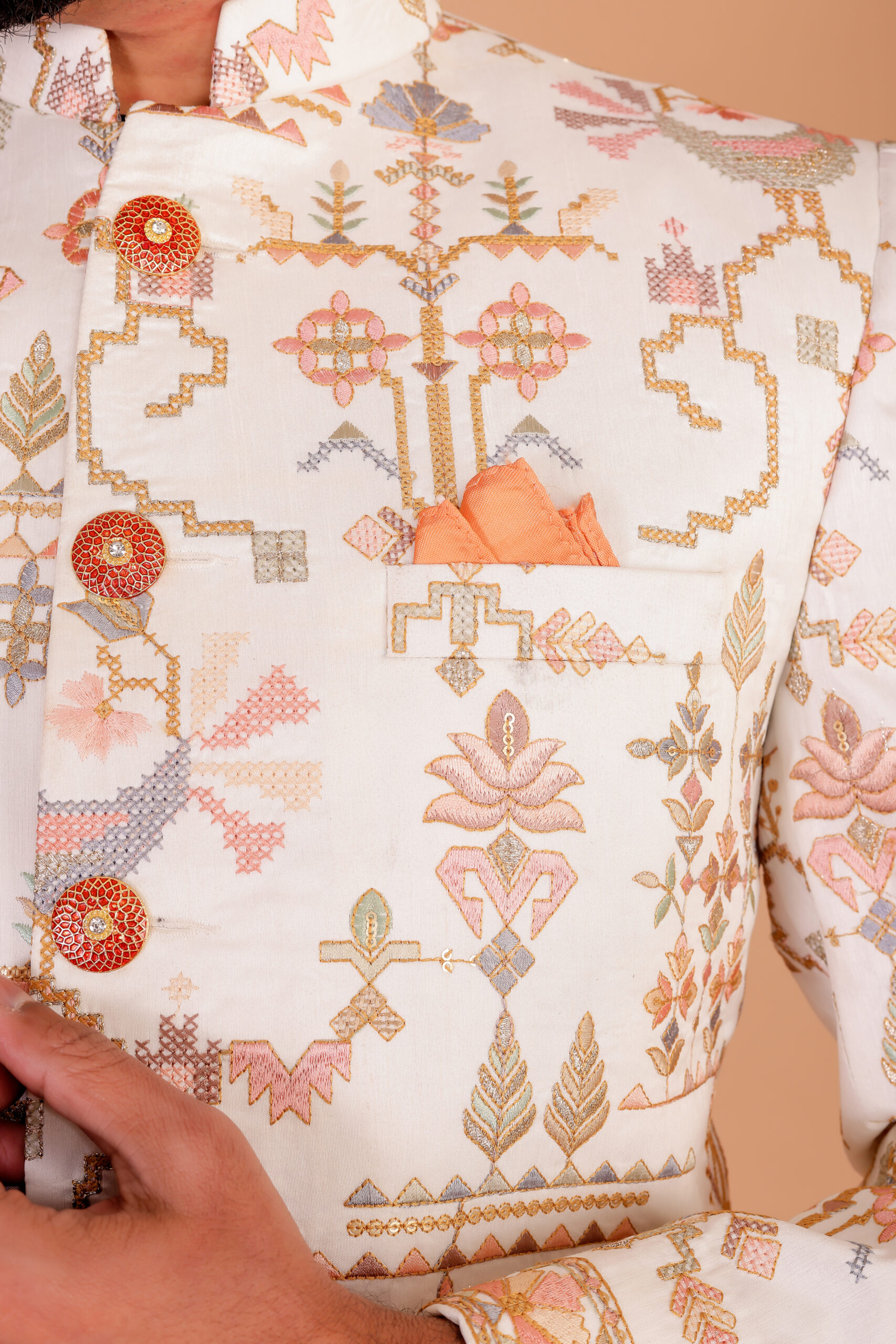 Full Embroidered Men's Suit – Premium Ethnic Wear - Image 5