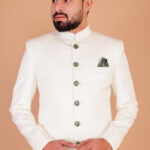 Elegant White Wedding Sherwani for Men's