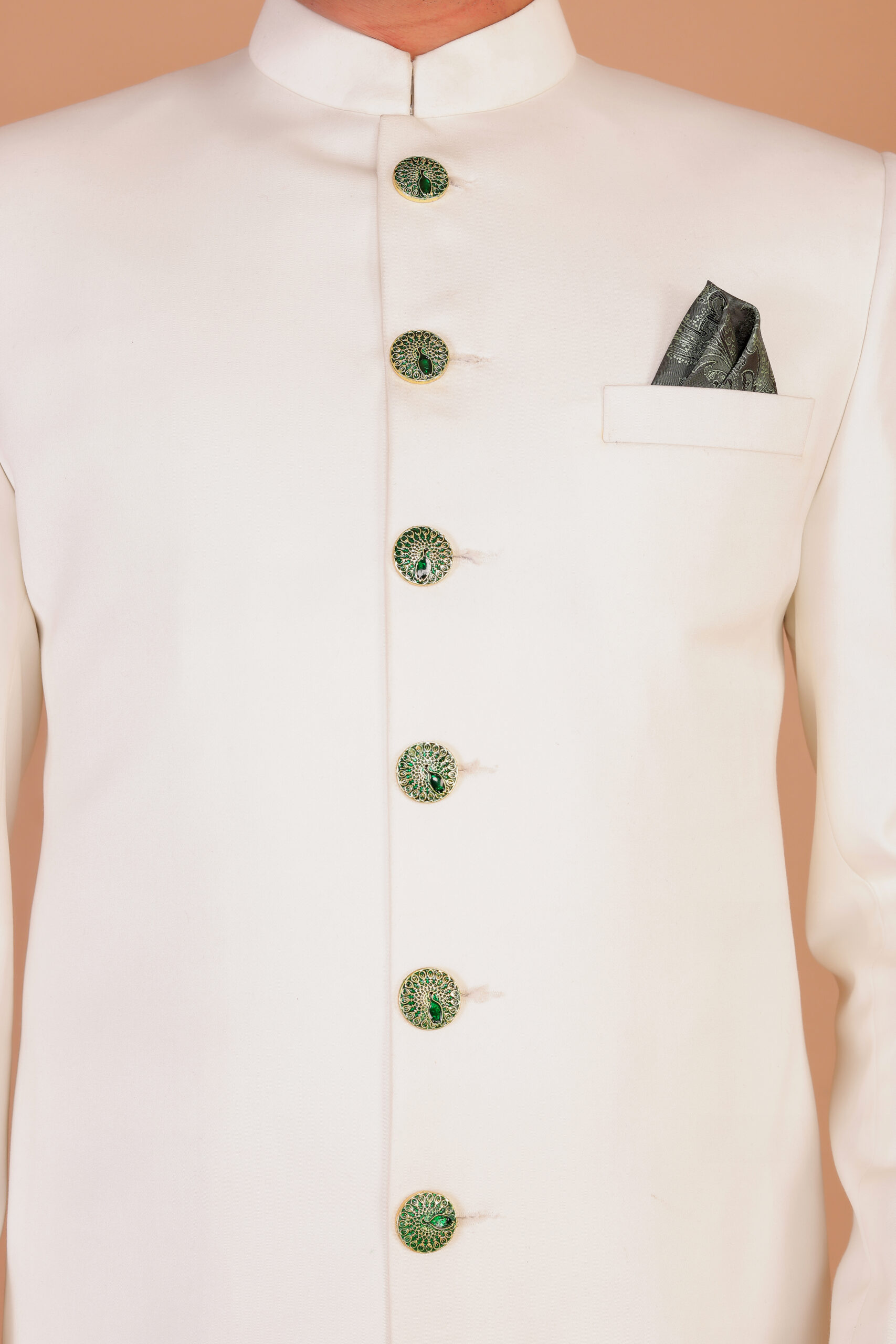 Elegant White Wedding Sherwani for Men's - Image 2